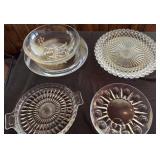 VTG Cut Glass Serving Bowl & Platters