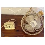 Alarm Clock, Fan & Telephone