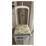 White Dining Chair with Padded Seat/ Back