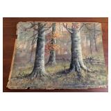 VTG Autumn Landscape Oil Painting