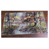 VTG Autumn Landscape Oil Painting