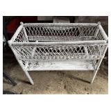 White Wicker Plant Stand