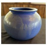 VTG Blue Glazed Pottery Vase
