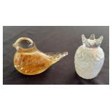 St.Clair Bird Paperweight/Crystal Pineapple
