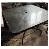 Square Patio Glass Top Table