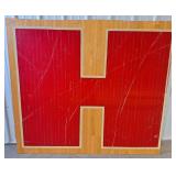 Red "H" Piece Of Floor From Rushville Memorial Gym