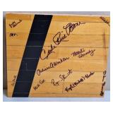 Piece Of Mem. Gym Floor Signed, Lady Lion Coaches