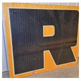 Black "R" Piece Of Floor From Rushville Memorial