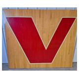 Red "V" Piece Of Floor From Rushville Memorial Gym