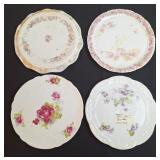 4 Porcelain Tea Tile Trivets, Antique