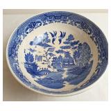 Large Blue Willow Pattern Serving Bowl, Unmarked