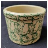 Robinson Ransbottom Green Spongeware Pint Crock