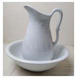 J. & G. Meakin Ironstone China Bowl & Pitcher Set