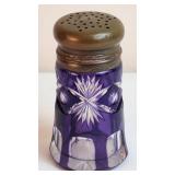 Cut Glass Amethyst Inverted Thistle Sugar Shaker