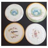 4 Porcelain Tea Tile Trivets, Antique