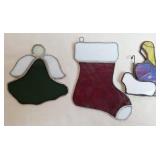 Shepherd w/Sheep, Angel & Stocking Stained Glass