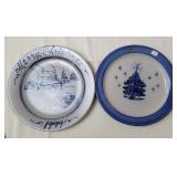 Rowe Pottery Works Stoneware Christmas Plates