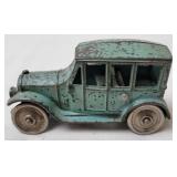Cast Iron Blue Taxi Toy Car, Antique