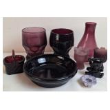 Amethyst & Black Glass Pieces