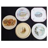 5 Destination Porcelain Tea Tile Trivets, Vintage