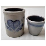 2 Rowe Pottery Works Small Crocks