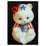 Fenton "Stars & Stripes 2001" Satin Glass Bear