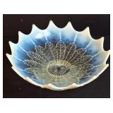Opalescent Candy Dish w/Leaf Design