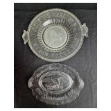 Frosted Lion Bread Plate & U.S.A. Bicentennial