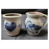 Rockdale Salt Glazed Stoneware Creamer & Crock