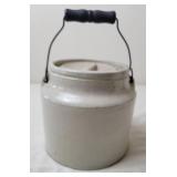 Stoneware Crock w/Lid and Bail Handle, Antique