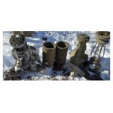 Concrete Bird, Birdbath Pedestal & other