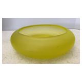 Vaseline Glass Flower Bowl