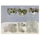 Hand Painted Wine Glasses, Cordials & Shot