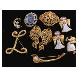 Gold tone lapel pins