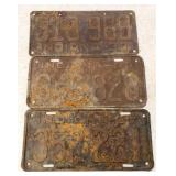 Antique Indiana License Plates 1930, 1933 & 1937