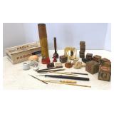 Antique Blocks, Crochet Hooks & Other Knickknacks
