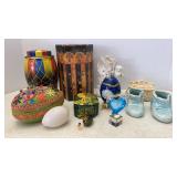 Decorative Eggs, Boxes, Porcelain Baby Shoes