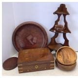 Antique Corner Shelf & Other Wooden Home Decor