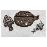 Cast Iron Stove Burner, Trivet, mini meat grinder