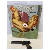 Vtg Tin Knickerbocker Mother Hen Target & Gun