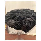 Black velvet hat with netting
