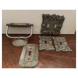 1960s metal light switch covers & TP holder