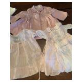 6 vintage pink baby dresses &  pink baby coat