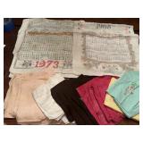 4 calendar year towels, silk napkins,tea towels