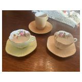 Cups and saucers, 3 sets, vintage, beautiful