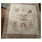 Childs Handmade vintage quilt 4ft  X  3 1/2  ft