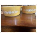 Pyrex Butterfly Gold  mixing bowls (2) vintage