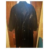 Womens full length black faux fur coat   XL