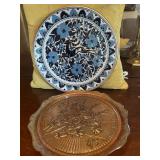 Grecian Plate & Iris & Herringbone plate