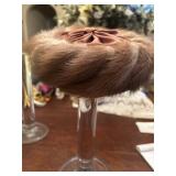 Hat, vintage mink and satin
